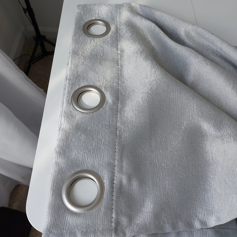 Silver Gray Curtain Panel with Grommets - Set of 2 Panels